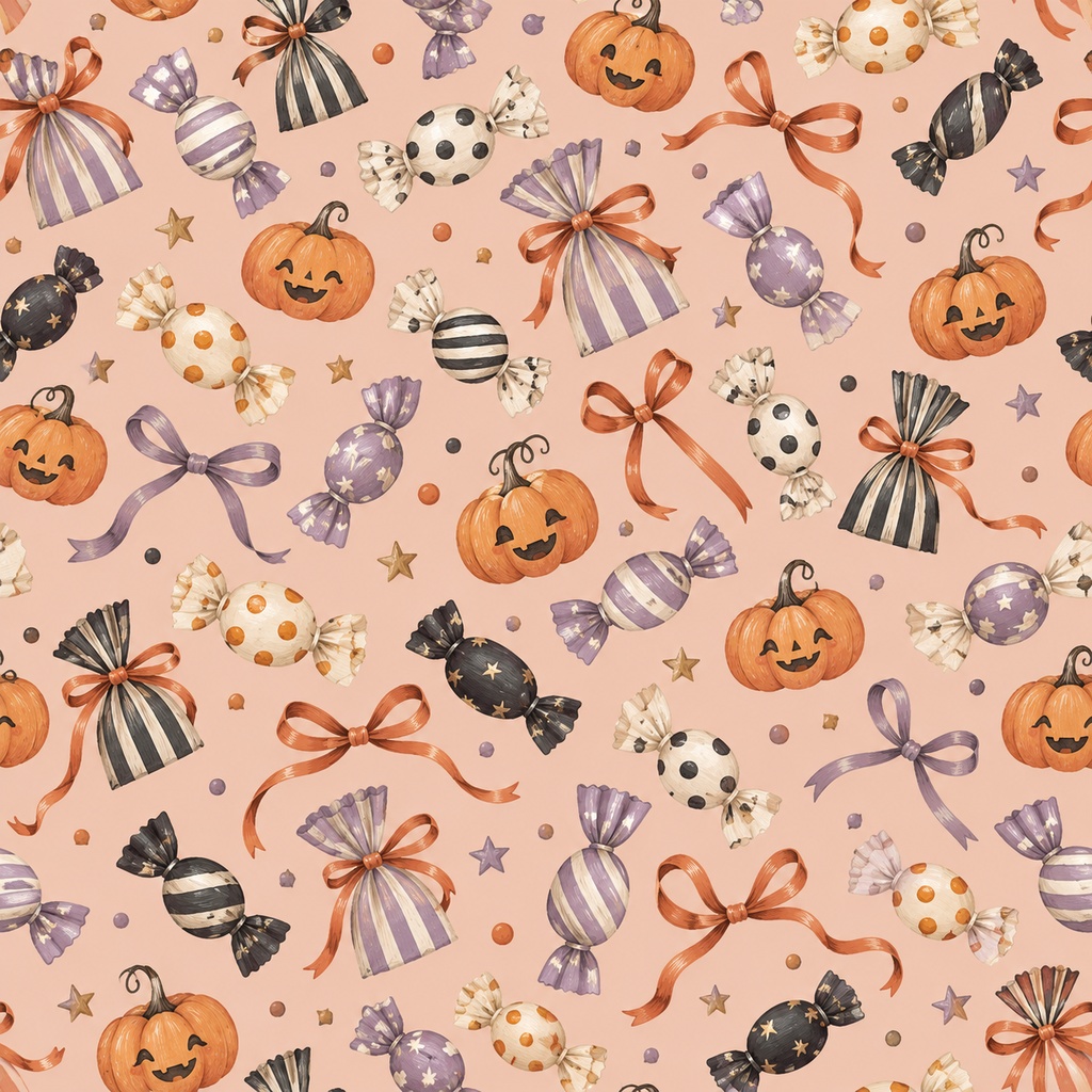 月あかりのハロウィーン|6柄デジタルペーパー・PNG+A4工作シート