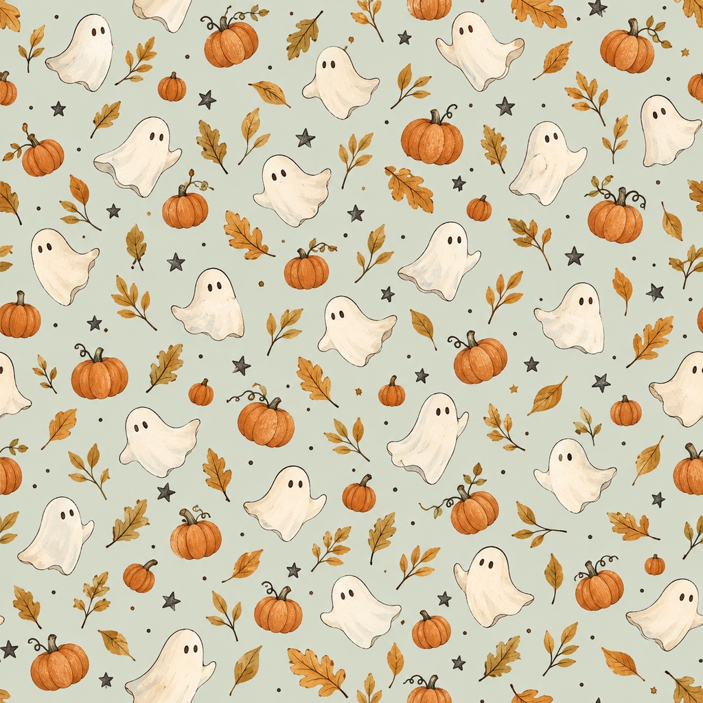 月あかりのハロウィーン｜6柄デジタルペーパー・PNG＋A4工作シート