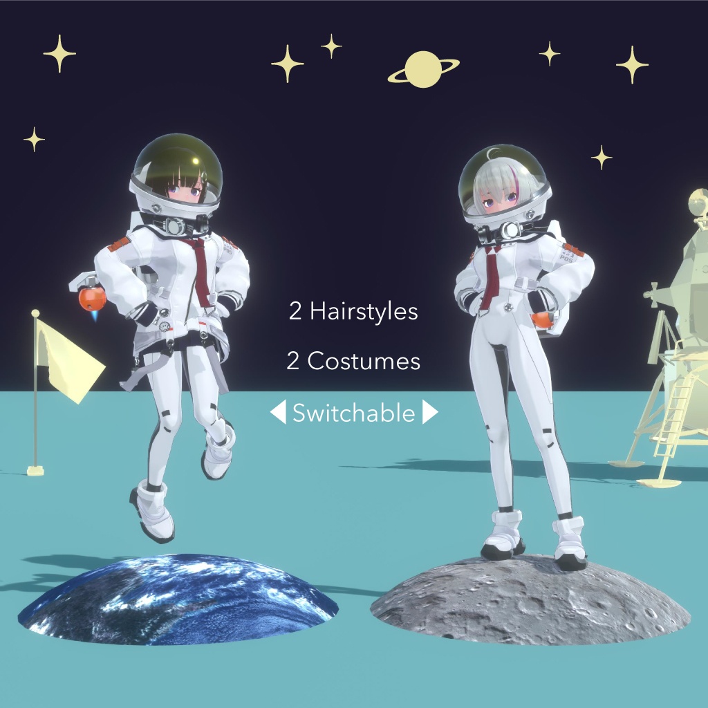 【VRChat 】オリジナルコラボ3Dアバター P05_ASTRO_MOCA