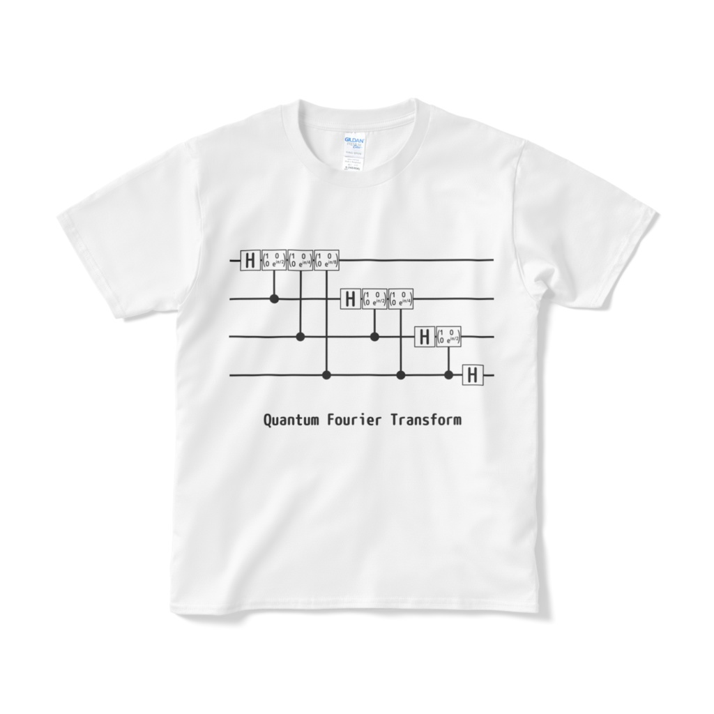 量子フーリエ変換Tシャツ (両面/表: 変換、裏: 逆変換)