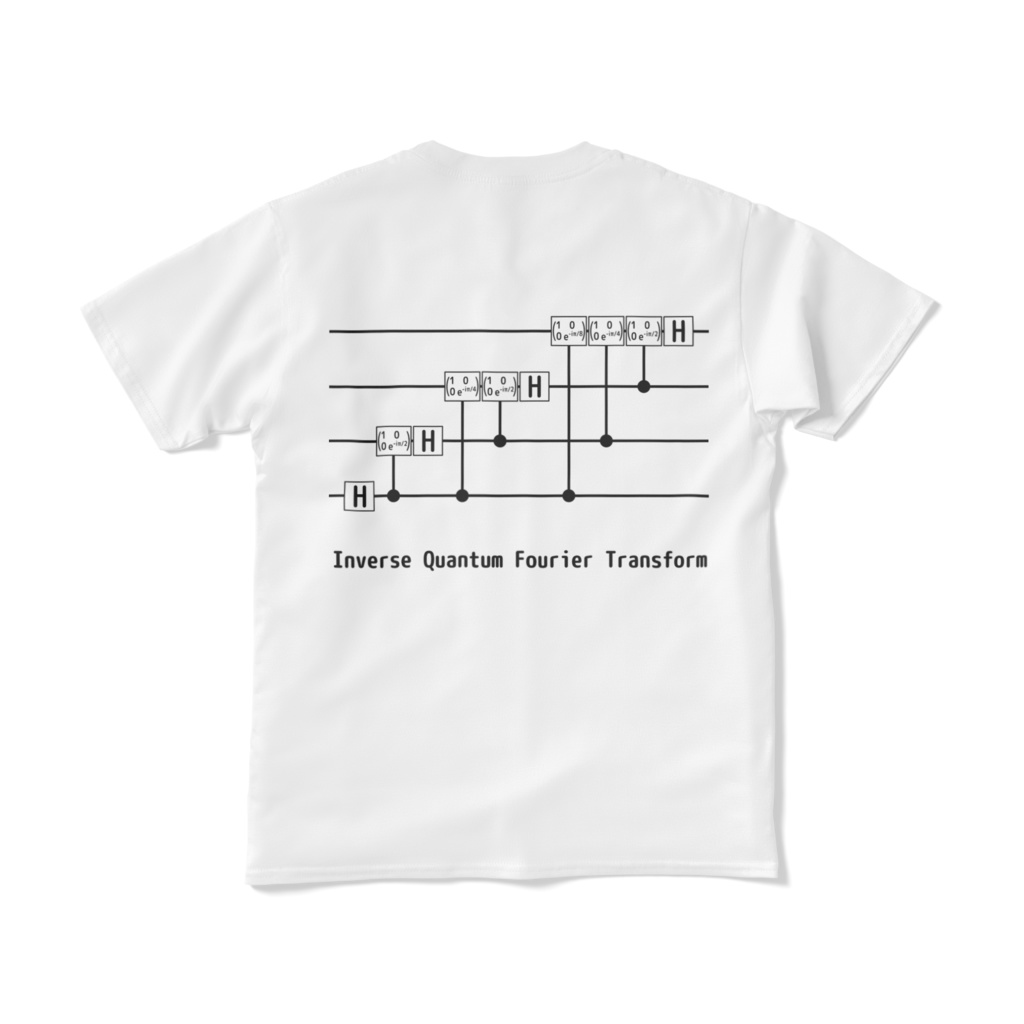 量子フーリエ変換Tシャツ (両面/表: 変換、裏: 逆変換)