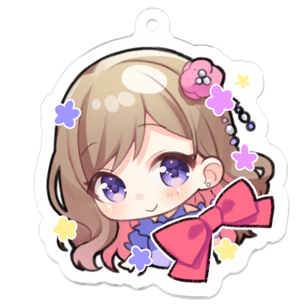柊あやめ　バッジ風アクリルキーホルダーA（I:宮花ゆう）