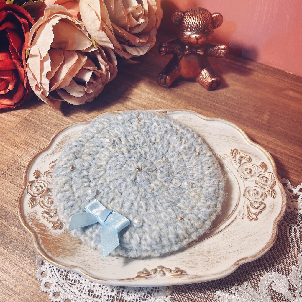 コットンキャンディーなベレー帽