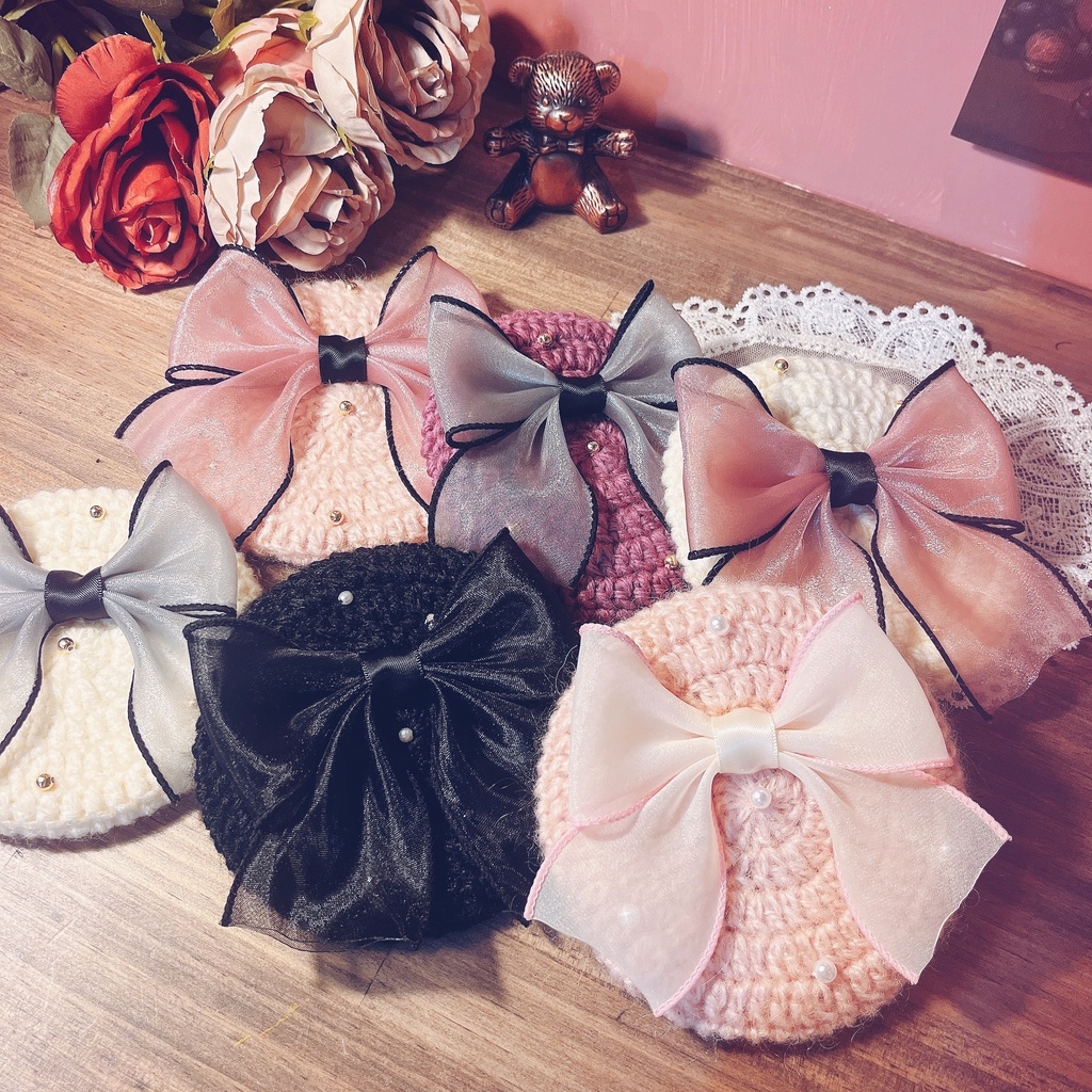 大きなリボンのベレー帽(春)