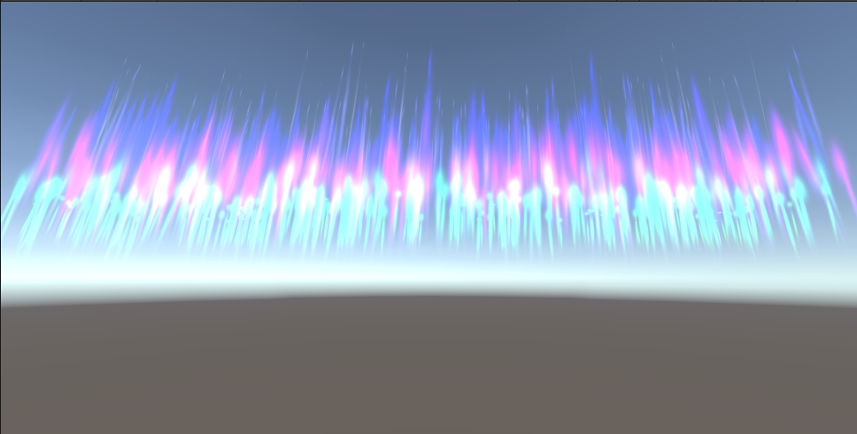 パーティクル練習でつくったオーロラ