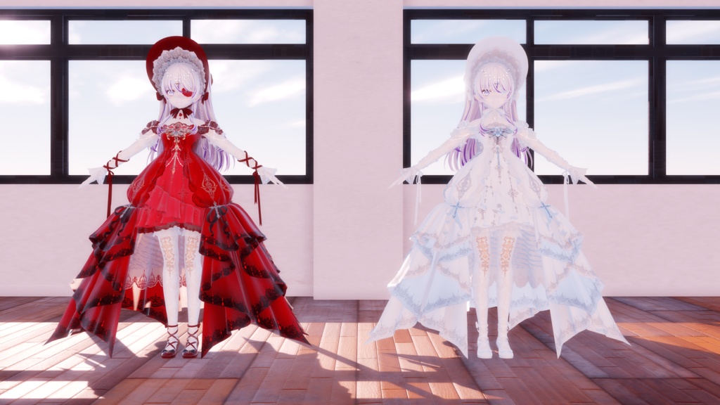 红白双色 lolita东雪莲【MMD MODEL DL】