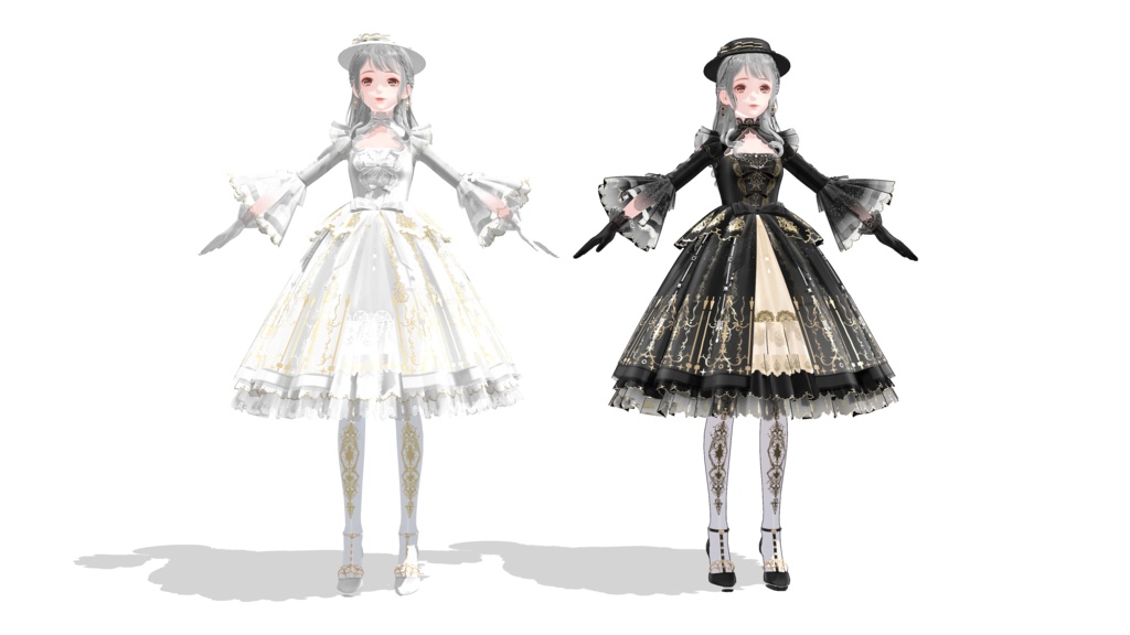 Shinning Nikki Carved Gold 闪耀暖暖 繁金刻影【MMD Model DL】