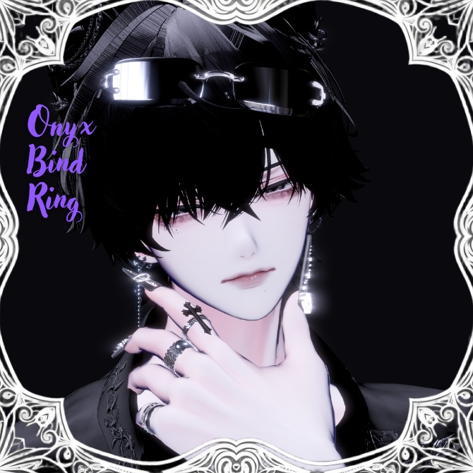 オリジナル3Dモデル【Onyx Bind Ring】