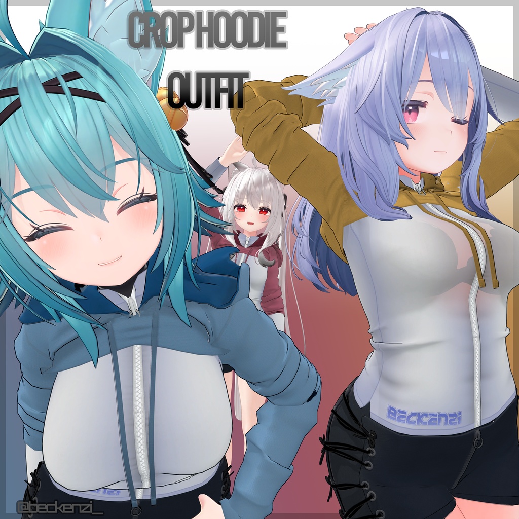 3Dエクストラクロップパーカー「桔梗」「舞夜」「竜胆」