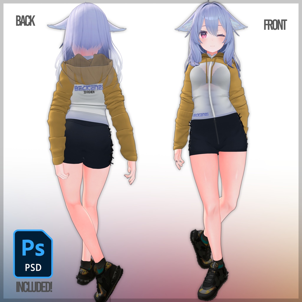 3Dエクストラクロップパーカー「桔梗」「舞夜」「竜胆」