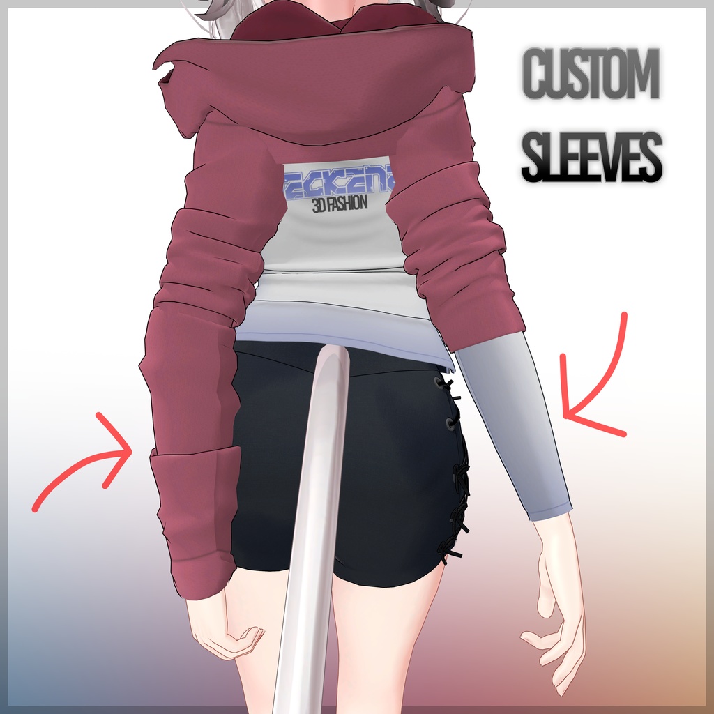 3Dエクストラクロップパーカー「桔梗」「舞夜」「竜胆」