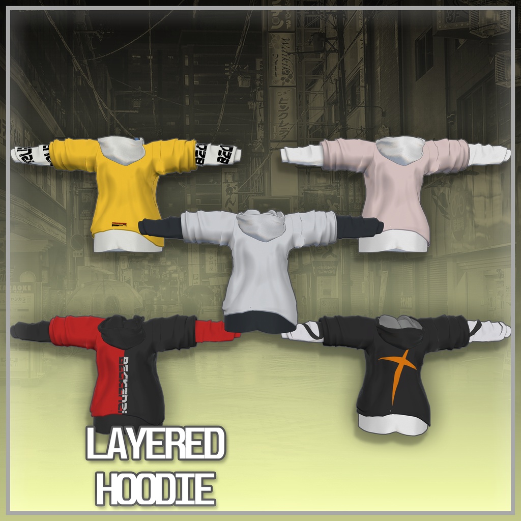 3Dレイヤードパーカー for Selestia/セレスティア,Maya/舞夜,Rindo/竜胆,Grus,,Kikyo/桔梗,Eyo/イヨ