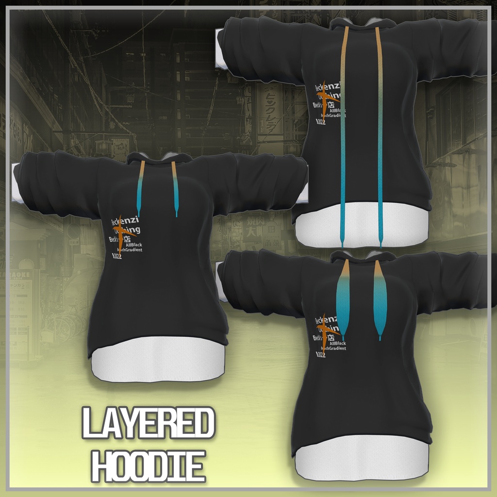 3Dレイヤードパーカー for Selestia/セレスティア,Maya/舞夜,Rindo/竜胆,Grus,,Kikyo/桔梗,Eyo/イヨ