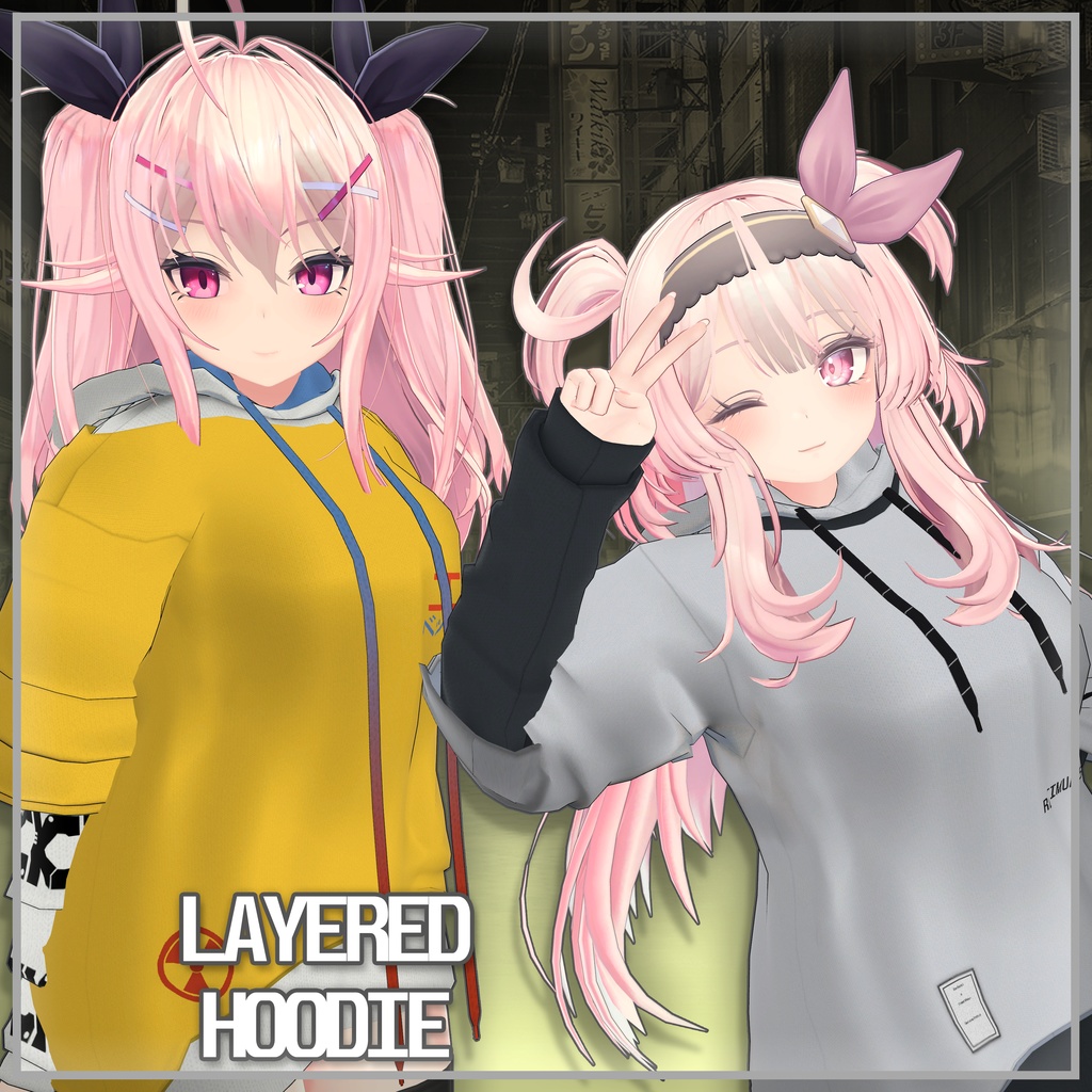 3Dレイヤードパーカー for Selestia/セレスティア,Maya/舞夜,Rindo/竜胆,Grus,,Kikyo/桔梗,Eyo/イヨ