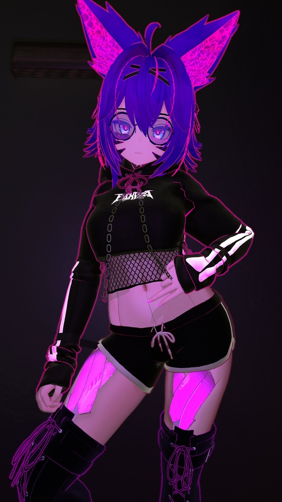 BECKENZI チェーン付きクロップドパーカー