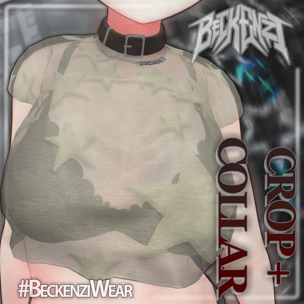 BECKENZI クロップトップ + 襟/Croptop & Spiked Collar