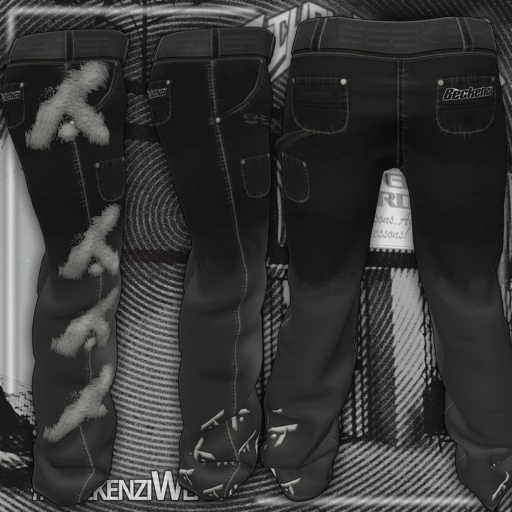 BECKENZI X SHELTER. DENIM PANTS