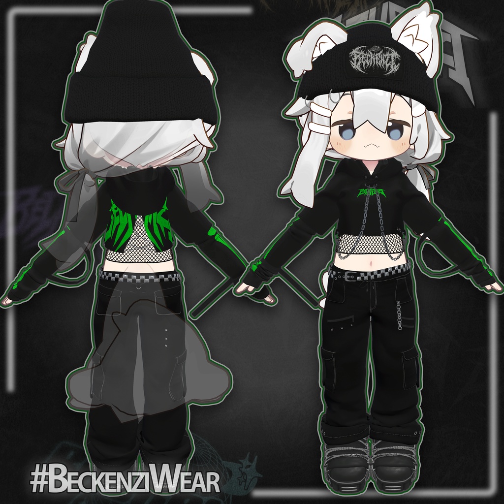 BECKENZI パーカー、パンツ、ブーツ + ビーニー Forまめひなた/Mamehinata