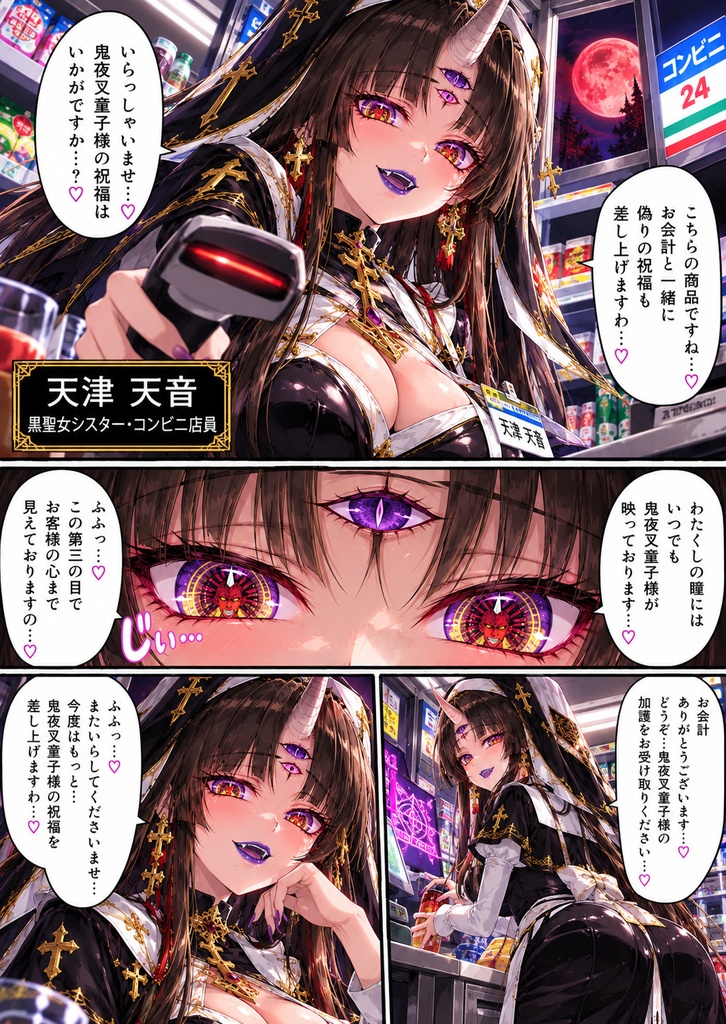 天津天音 黒聖女詐欺 コンビニ店員編 — 鬼夜叉童子様の偽りの祝福そのまま売ってます💜‪