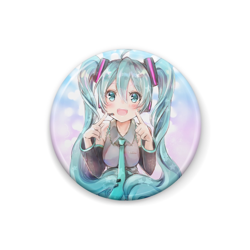 にっこりミクちゃん缶バッジ