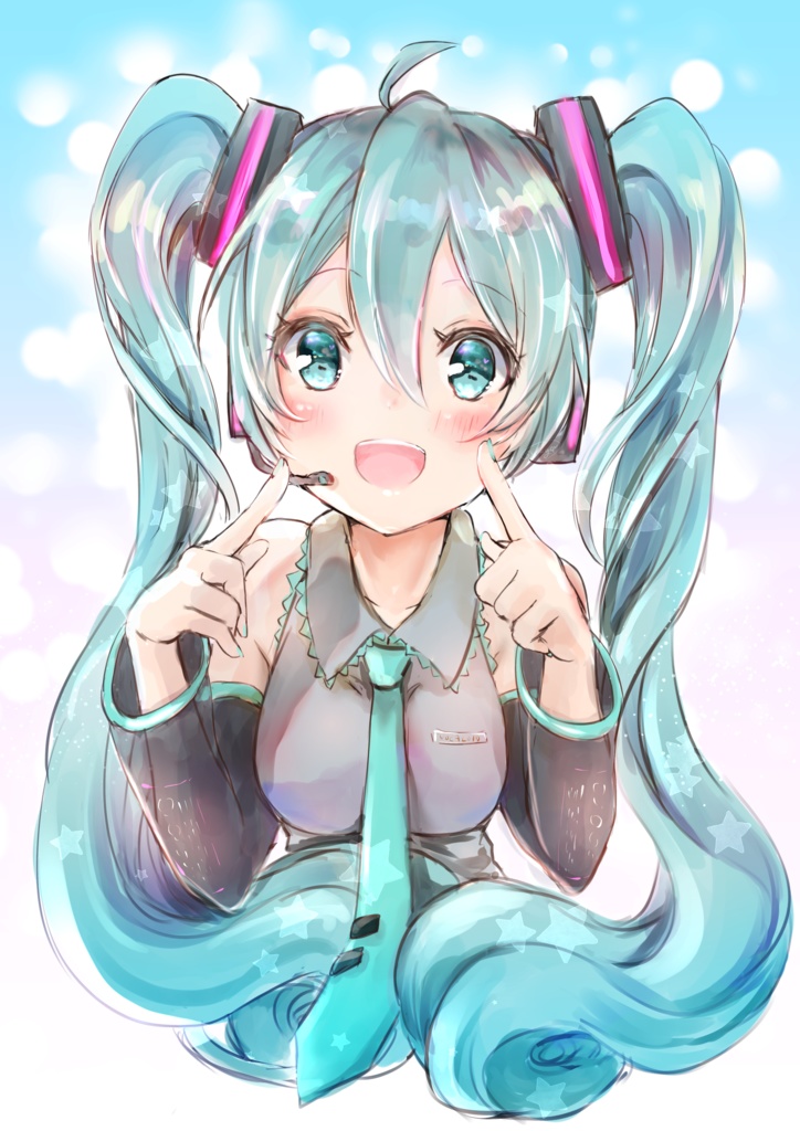 にっこりミクちゃん缶バッジ