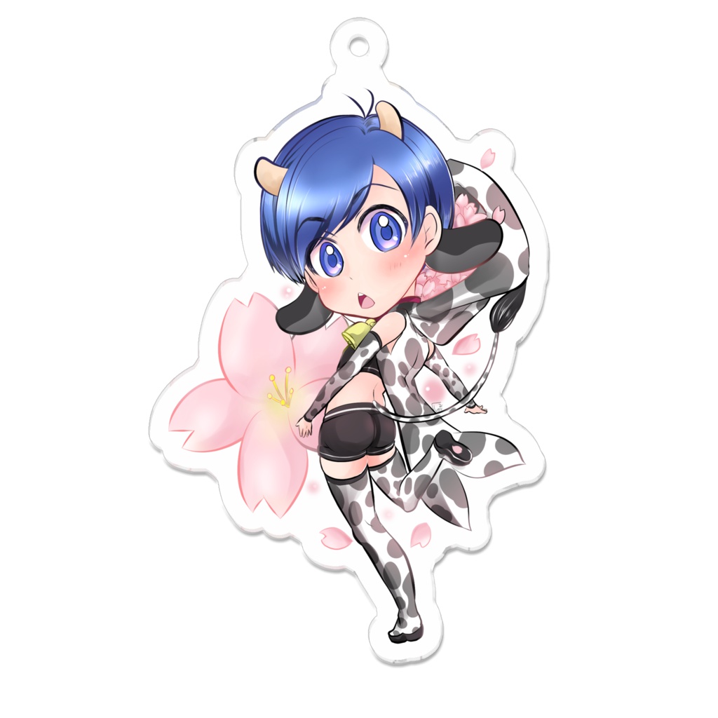 桜乳牛アクキー