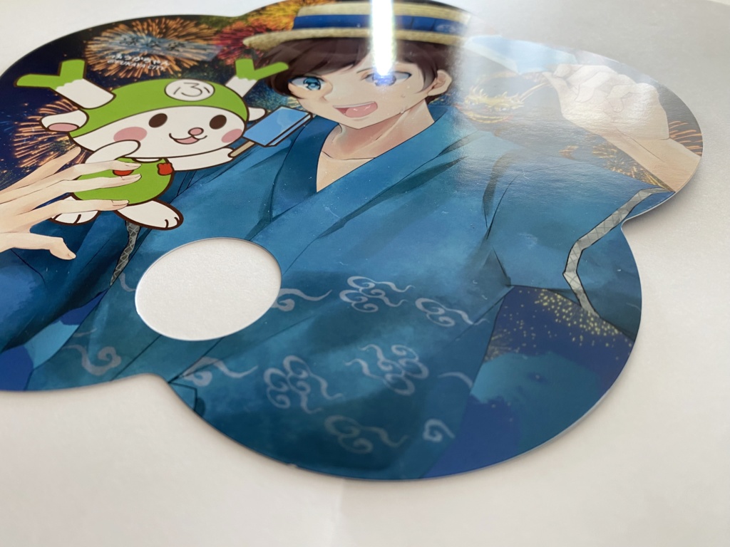 深谷栄一&ふっかちゃん 甚兵衛姿の花形うちわ