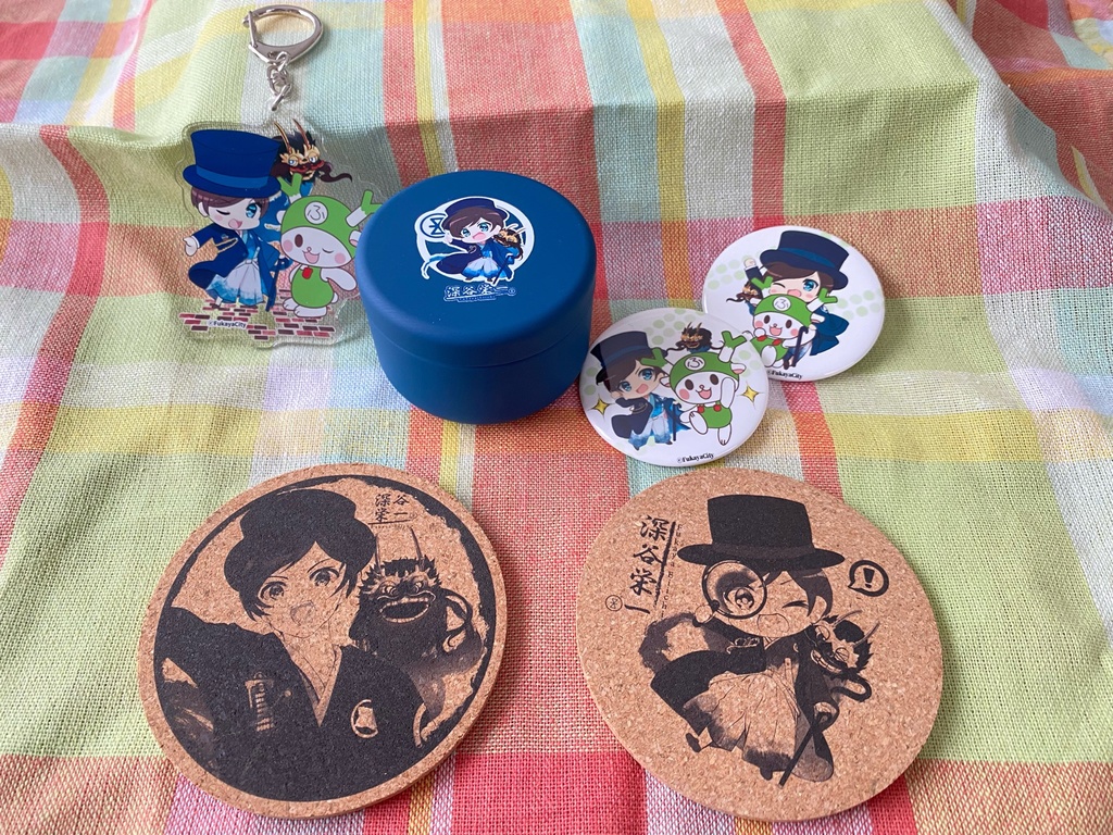 深谷栄一藍色缶ケース