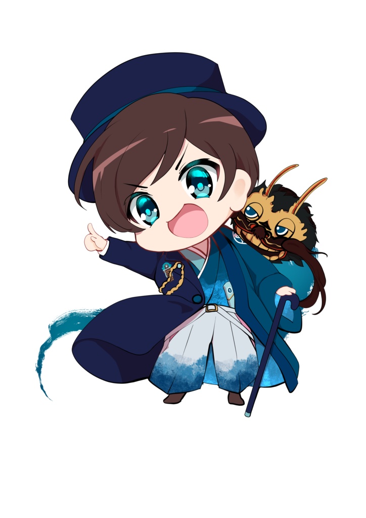 深谷栄一藍色缶ケース