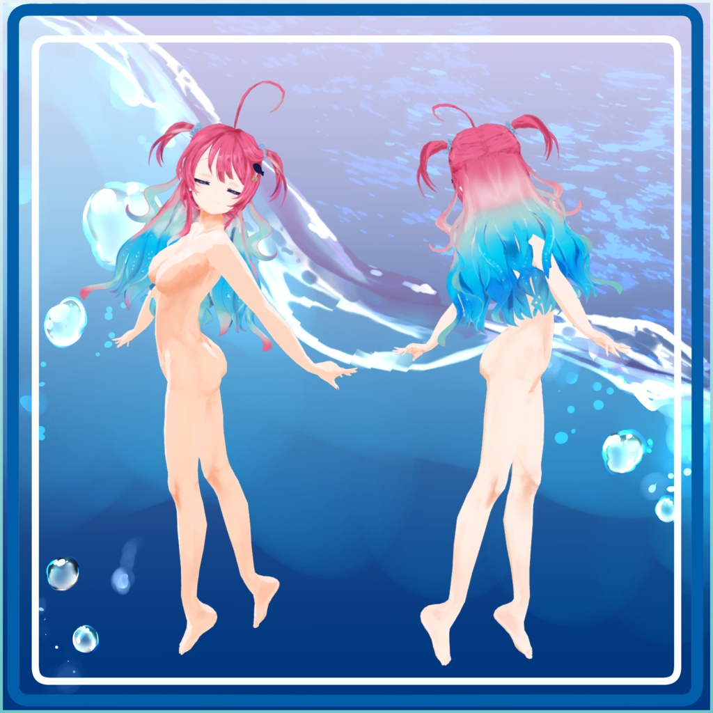 オリジナル3Dモデル「アズールちゃん」 #仲春モデル