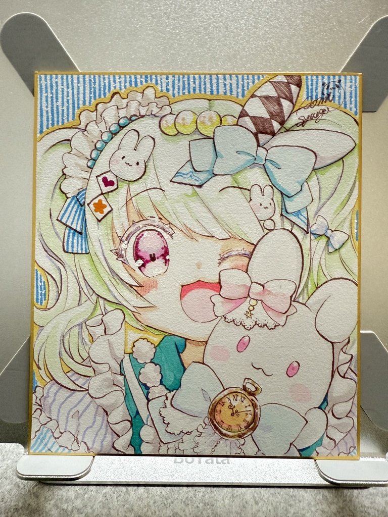 色紙 オリジナルキャラクター【りぼんうさぎの女の子】🎀🐰