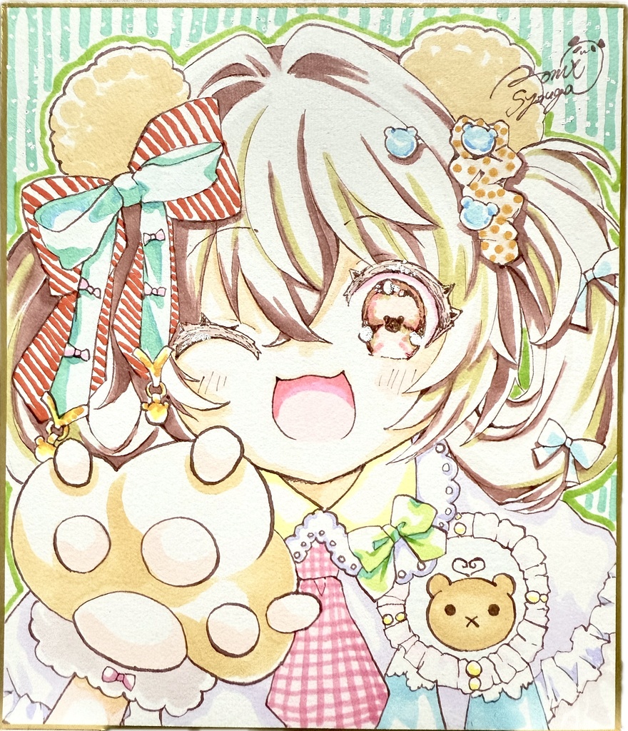 オリジナルキャラクター【くまとりぼんの女の子】🧸🎀