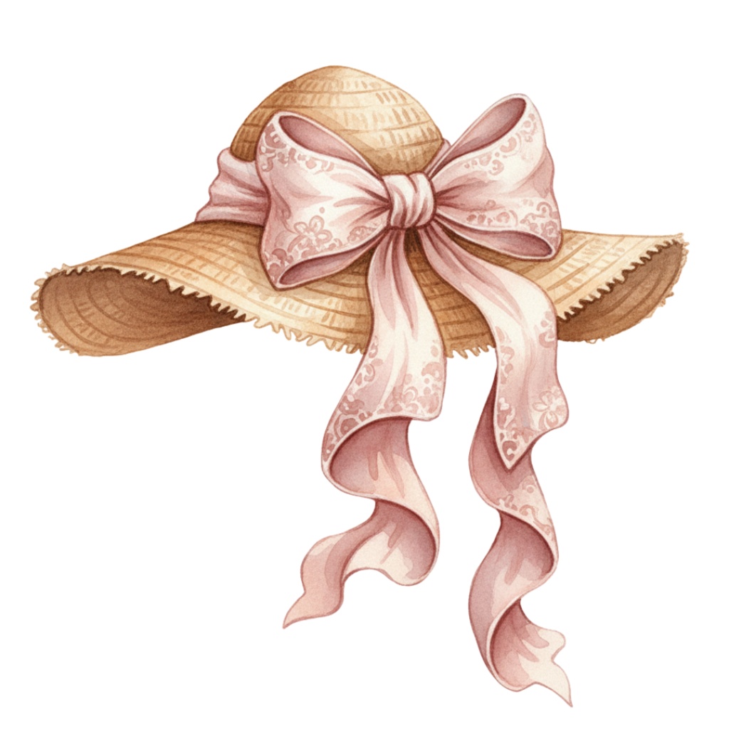 ピンクの旅モチーフ素材セット|水彩・ヴィンテージ風クリップアート