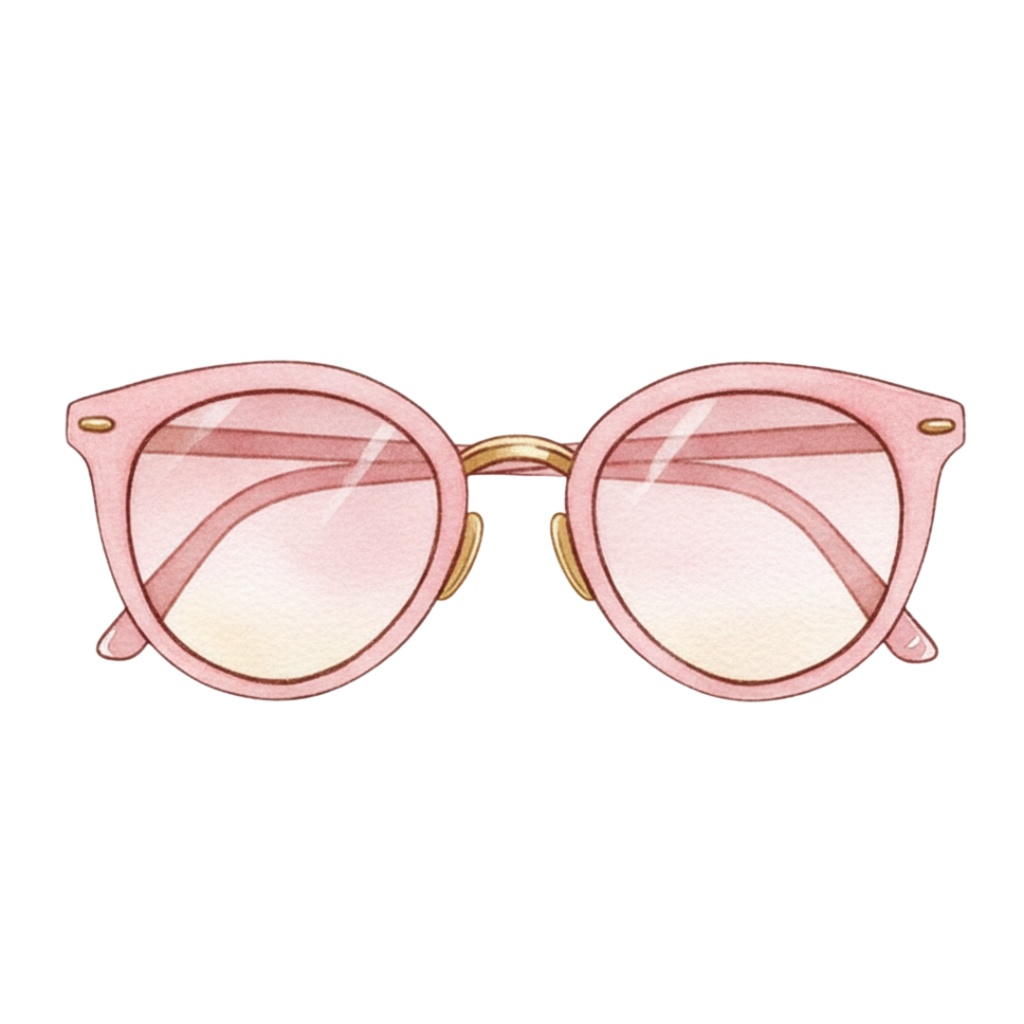 ピンクの旅モチーフ素材セット|水彩・ヴィンテージ風クリップアート