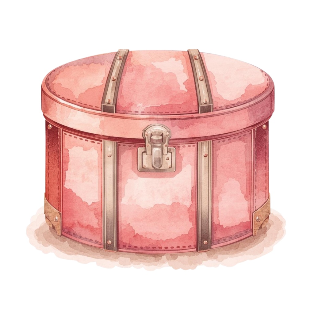 レトロピンクの旅アイテムクリップアート|16点セット