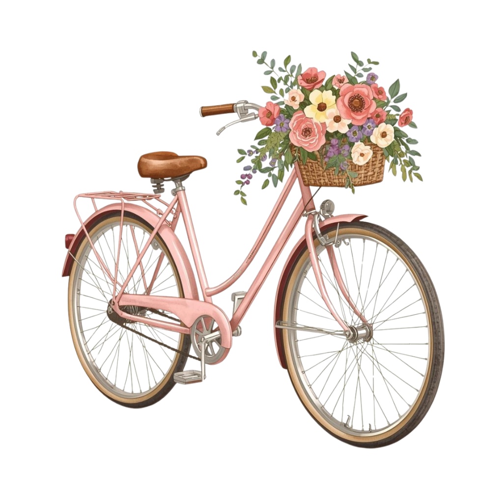 レトロピンクの旅アイテムクリップアート|16点セット