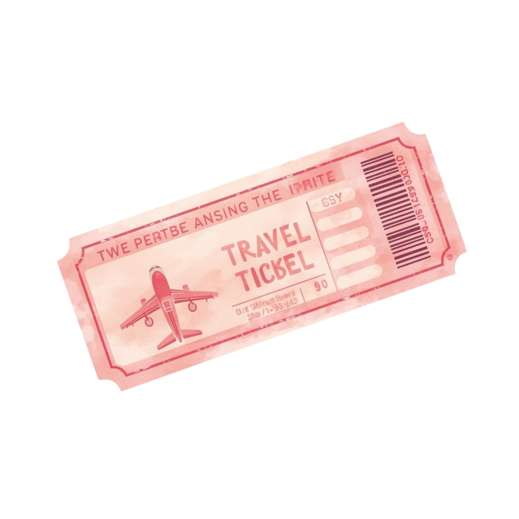 レトロピンクの旅アイテムクリップアート|16点セット