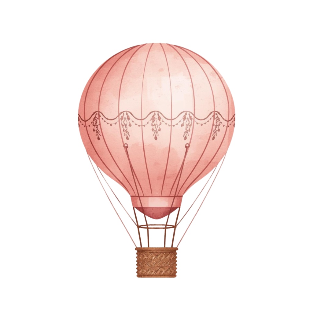 レトロピンクの旅アイテムクリップアート|16点セット