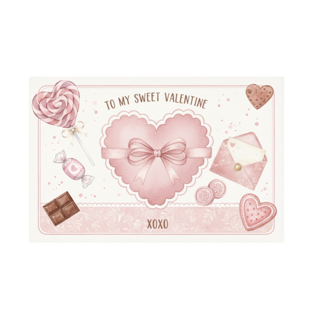 Pastel Valentine Clipart|水彩レトロ素材(12点)