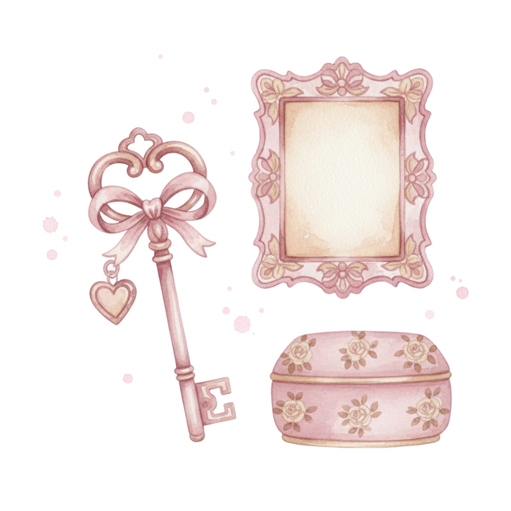 Pastel Valentine Clipart|水彩レトロ素材(12点)