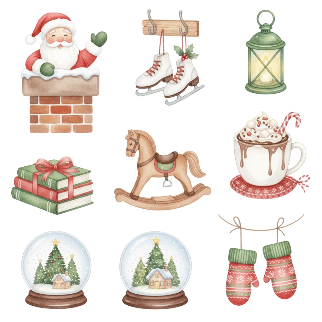 Watercolor Christmas Clipart Pack|100点以上|水彩クリスマス素材集