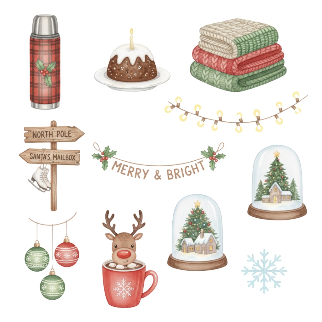 Watercolor Christmas Clipart Pack|100点以上|水彩クリスマス素材集