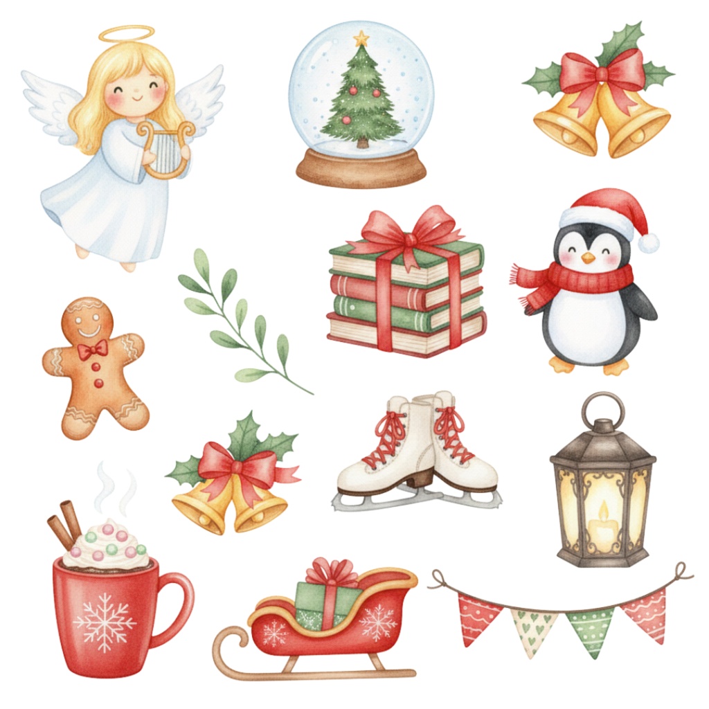 Watercolor Christmas Clipart Pack|100点以上|水彩クリスマス素材集