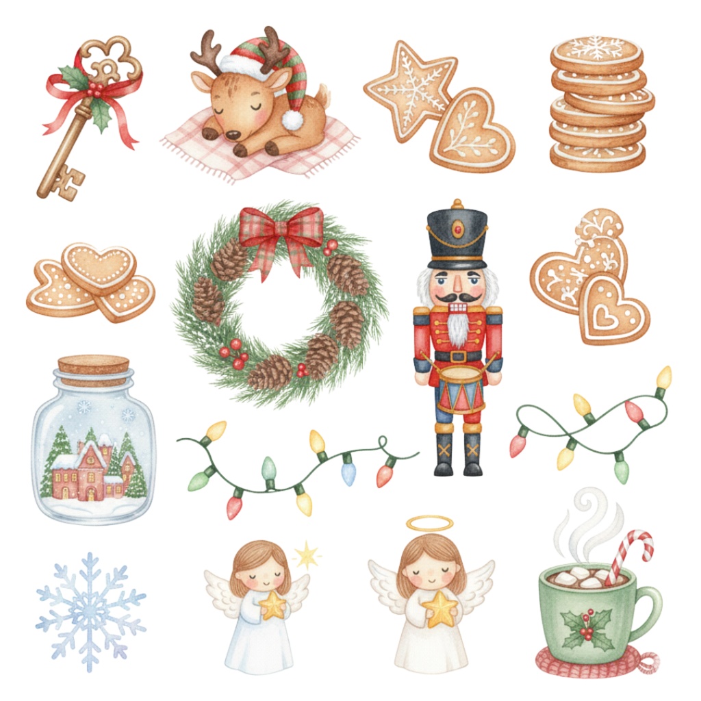 Watercolor Christmas Clipart Pack|100点以上|水彩クリスマス素材集