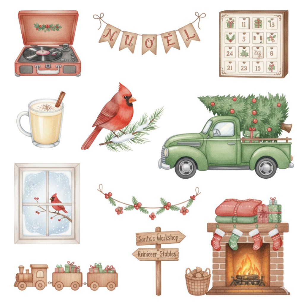 Watercolor Christmas Clipart Pack|100点以上|水彩クリスマス素材集