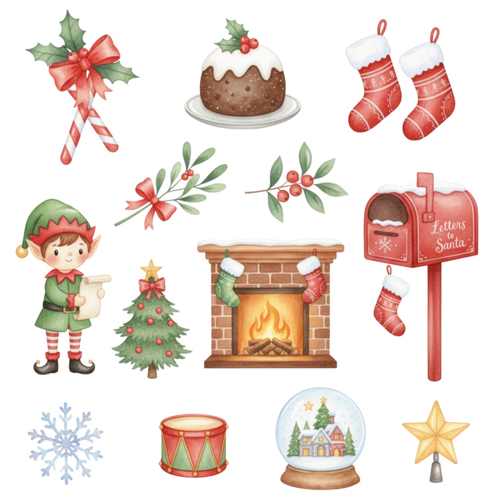 Watercolor Christmas Clipart Pack|100点以上|水彩クリスマス素材集