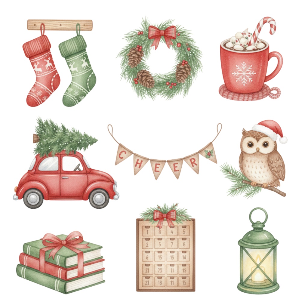 Watercolor Christmas Clipart Pack|100点以上|水彩クリスマス素材集