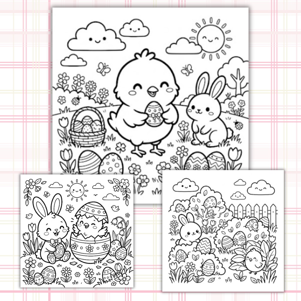 【OPEN記念セール】Cute Easter Coloring Book | デジタルぬりえ30枚セット(おまけ付)