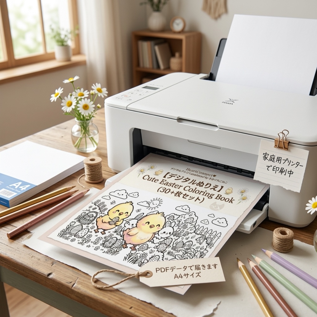 【OPEN記念セール】Cute Easter Coloring Book | デジタルぬりえ30枚セット(おまけ付)