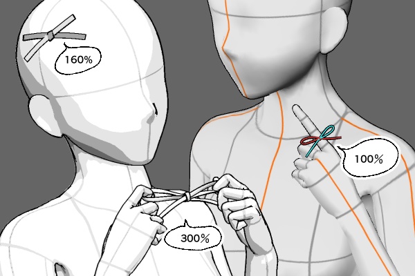 【クリスタ】蝶結び 3D